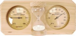 Термогигрометр EVEREST c часами, кедр (TG-07 gold)