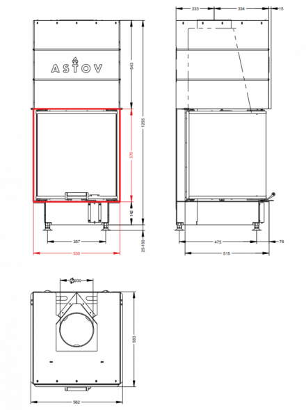 Каминная топка Астов П3С 5357