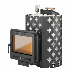 Чугунная печь для бани ЭТНА 18 (Панорама) &quot;М&quot; Закрытая каменка