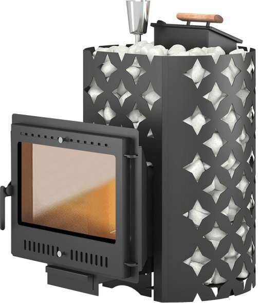 Чугунная печь для бани ЭТНА 18 (Панорама) &quot;М&quot; Закрытая каменка