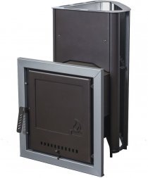 Печь для бани Варвара Бермуда угловая левая, удлиненная топка