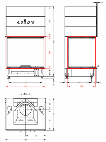 Каминная топка Астов П3С 7057