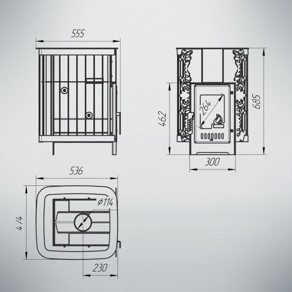Дровяная печь Варвара Каменка Мини Укороченная топка