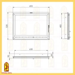 Дверь каминная Мета Оптима 700