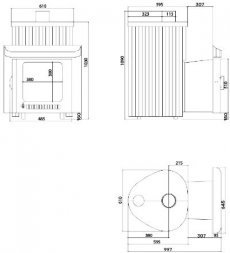 Дровяная печь Ферингер Макси в ламелях до 38 м³