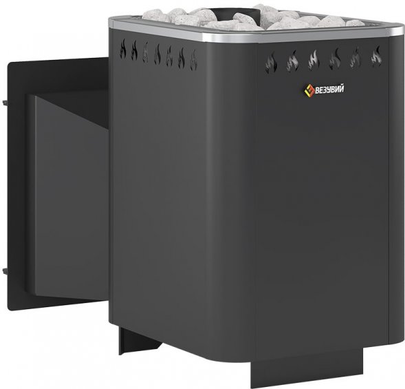 Дровяная печь для бани Везувий Русичъ 16 Панорама &quot;М&quot; 2022