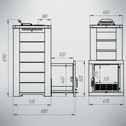 Печь Варвара Сказка Мини с удлиненной топкой в талькохлорите