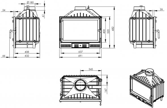 Каминная топка NordFlam Atina