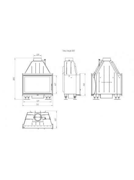 Каминная топка ЭкоКамин Альфа 800