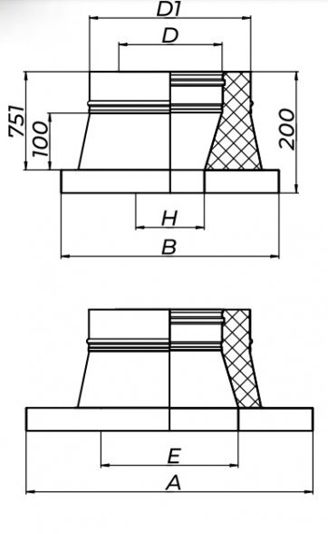Переход с кирпичной кладки на утепленную трубу 