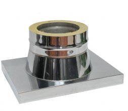 Переход с кирпичной кладки на утепленную трубу 