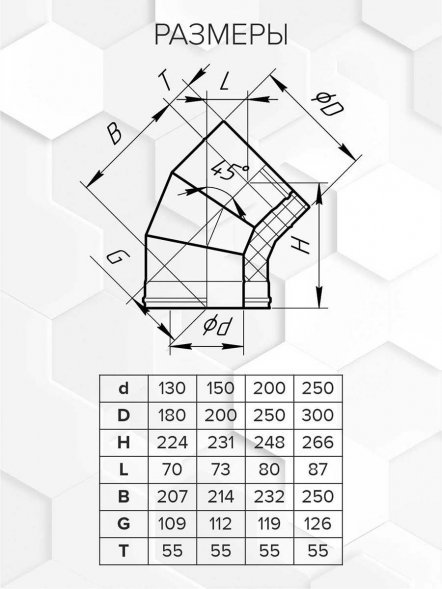 Сэндвич-колено 45° (316/0,8/эмаль)
