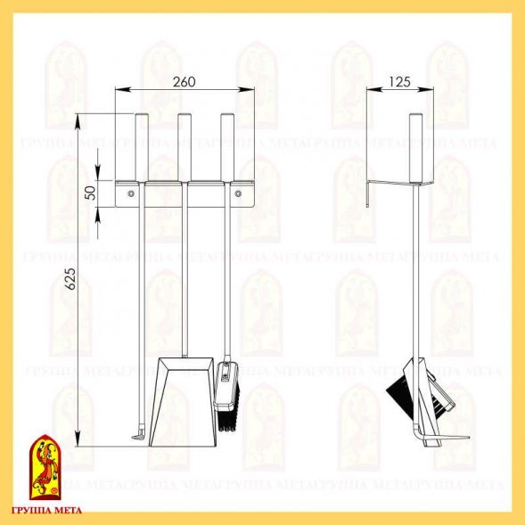 Набор для ухода за камином Мета НКА-04ч