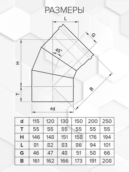 Колено 45° Craft HF-P (316/0,8/эмаль)