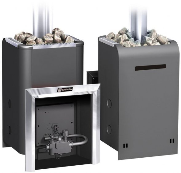 Газо-дровяная банная печь Уралочка 16 с автоматикой