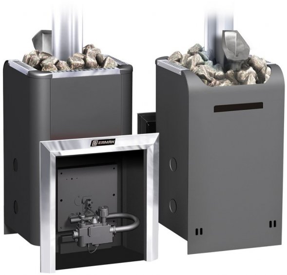 Газо-дровяная банная печь Уралочка 16 с автоматикой