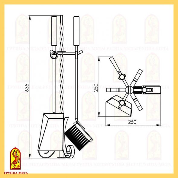 Набор для ухода за камином Мета НКА-13ч