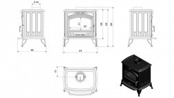 Печь-камин Kratki Koza K6