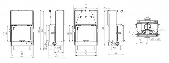 Каминная топка Экокамин Вега 800 T
