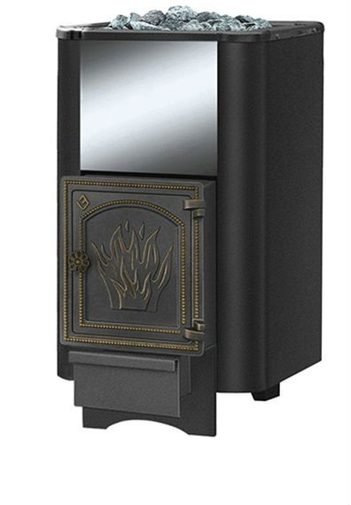 Дровяная печь для бани Везувий Сенсация 22 Антрацит (ДТ-4) без выносного тоннеля