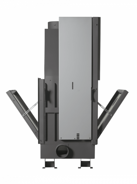 Каминная топка Экокамин Вега 800 TВ туннельная черный шамот