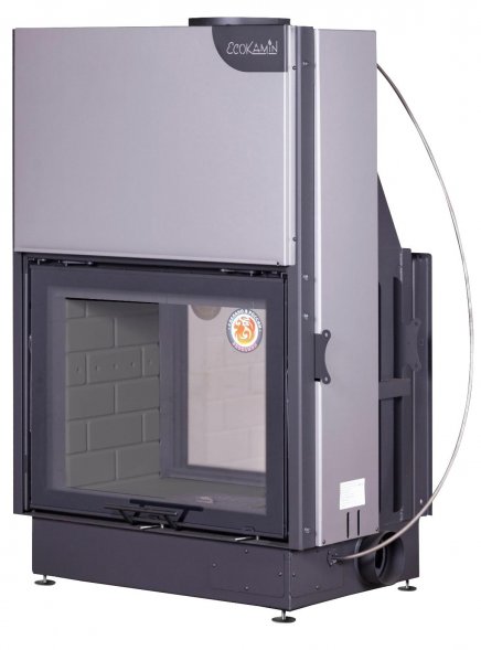 Каминная топка Экокамин Вега 800 TВ туннельная черный шамот