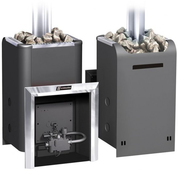 Газо-дровяная банная печь Уралочка 24 с автоматикой