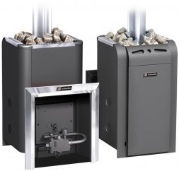 Газо-дровяная банная печь Уралочка 24 с автоматикой