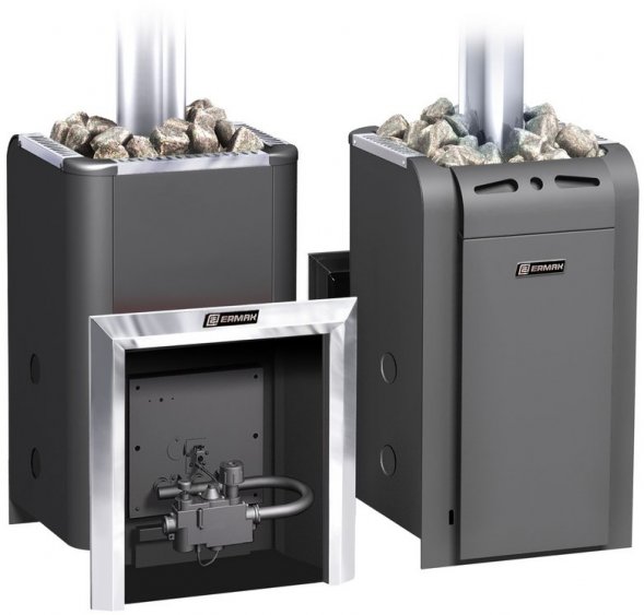 Газо-дровяная банная печь Уралочка 24 с автоматикой