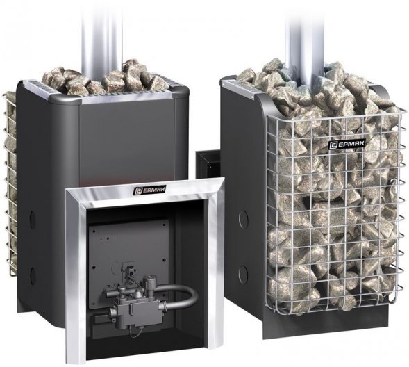 Газо-дровяная банная печь Уралочка 24 с автоматикой