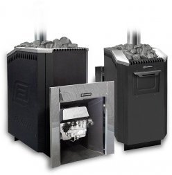 Газо-дровяная банная печь Уралочка 30 с автоматикой