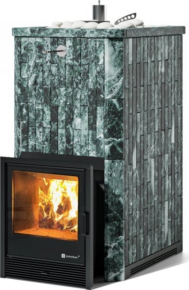 Печь ИзиСтим Геленджик в наборном полноценном кожухе с открытым верхом