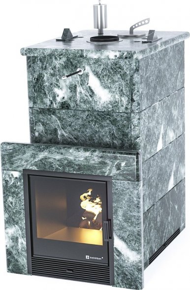 Печь ИзиСтим Геленджик в наборном полноценном кожухе с открытым верхом