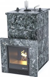 Печь ИзиСтим Геленджик в наборном полноценном кожухе с открытым верхом