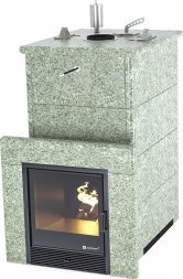 Печь ИзиСтим Геленджик в наборном полноценном кожухе с открытым верхом