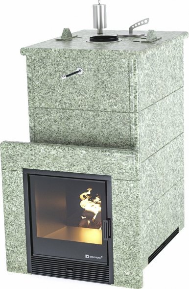 Печь ИзиСтим Геленджик в наборном полноценном кожухе с открытым верхом