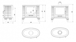 Печь-камин Kratki Koza K8