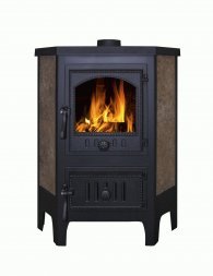 Печь-камин ЭкоКамин Бавария &quot;угловая&quot; чугун с плитой
