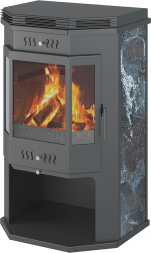  Печь-Камин Aston 12 кВт (200 м3) Призматик с плитой (Амфиболит)
