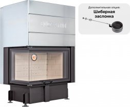 Каминная топка Экокамин ДЕЛЬТА 800 L два стекла левая принтинг
