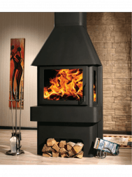 Печь-камин ЭкоКамин Бавария &quot;Три стекла&quot; черная