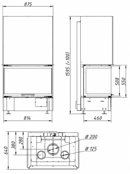 Каминная топка Экокамин Дельта 800B