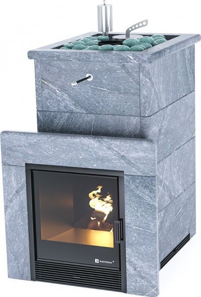 Печь для бани ИзиСтим Сочи в полноценном кожухе с открытым верхом