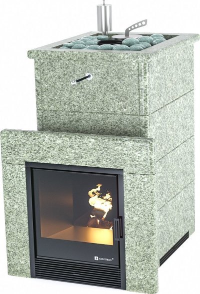Печь для бани ИзиСтим Сочи в полноценном кожухе с открытым верхом