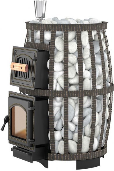 Дровяная печь для бани Везувий Легенда Русский Пар Ковка 18 (270) Б/В