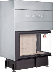 Каминная топка Экокамин ДЕЛЬТА 1000 R два стекла принтинг правая