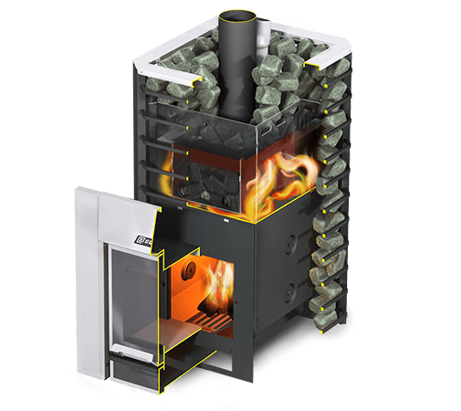Дровяная печь для бани ERMAK 20 СЕТКА-ПРЕМИУМ