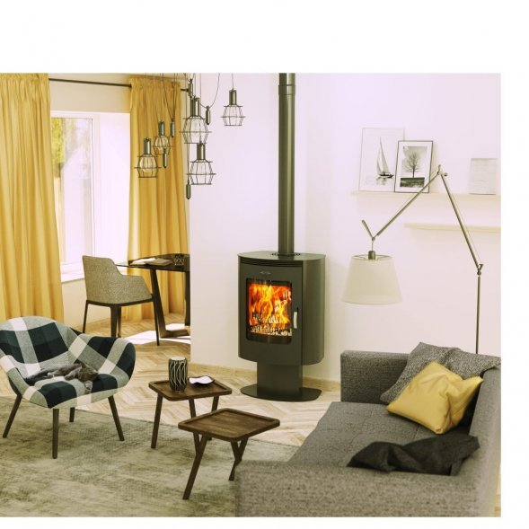 Печь-камин TMF Визиера черная бронза